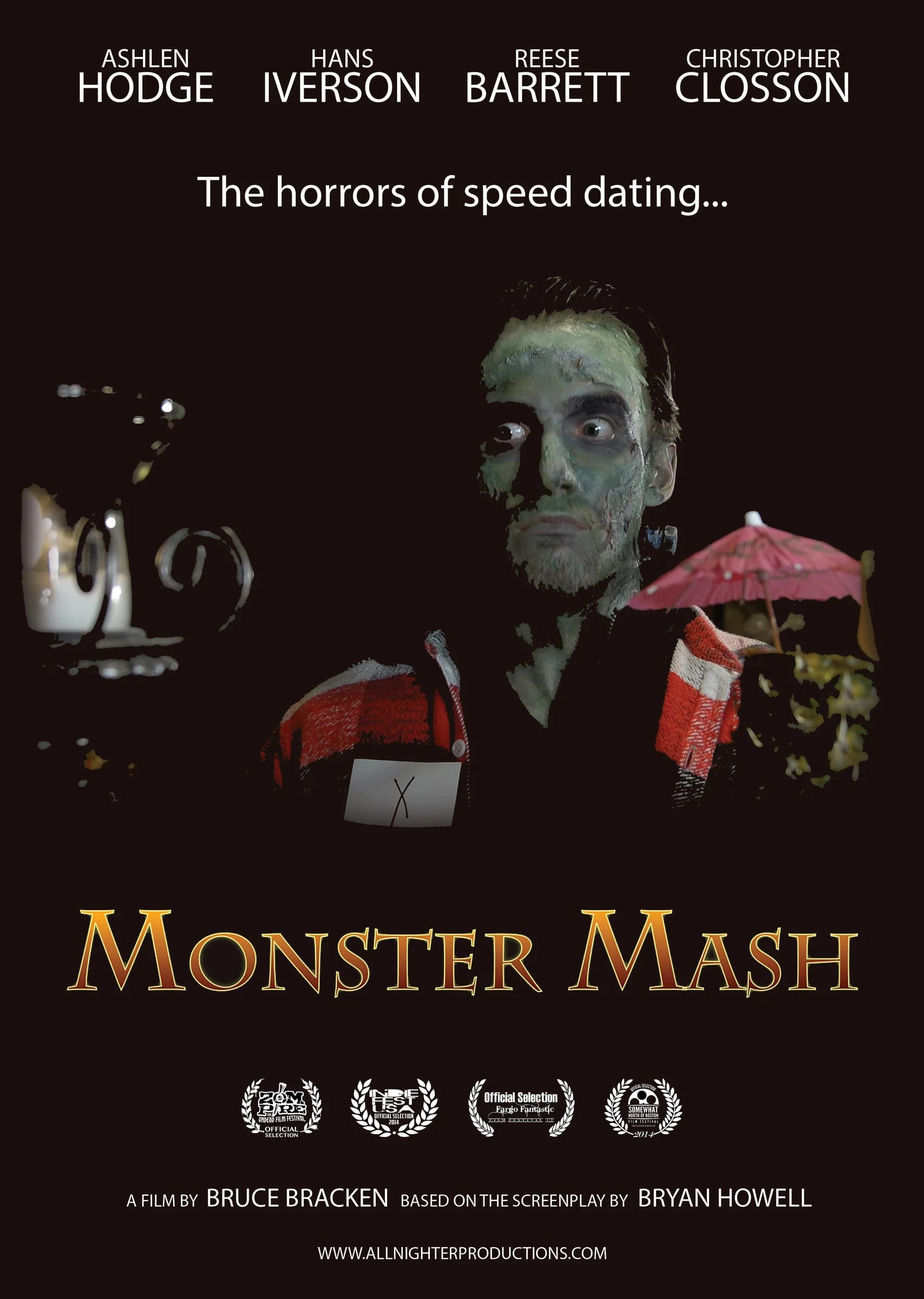 Monster Mash poster – the horrors of speed dating: a film by Bruce Bracken, with festival laurels